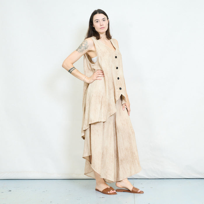 Button front asymmetric tunic vest wholesale