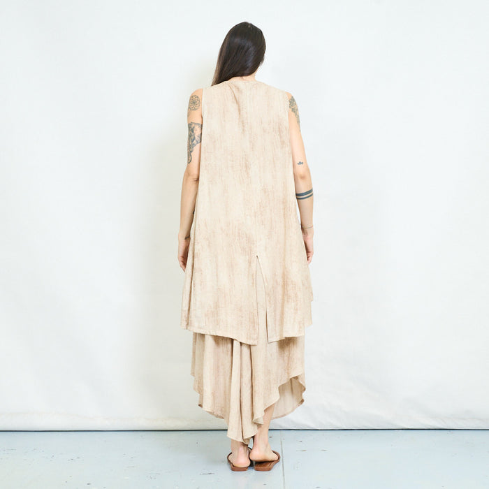 Button front asymmetric tunic vest wholesale