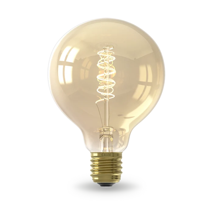 Calex Spiral Filament LED Bulb - E27 - G95 - Gold