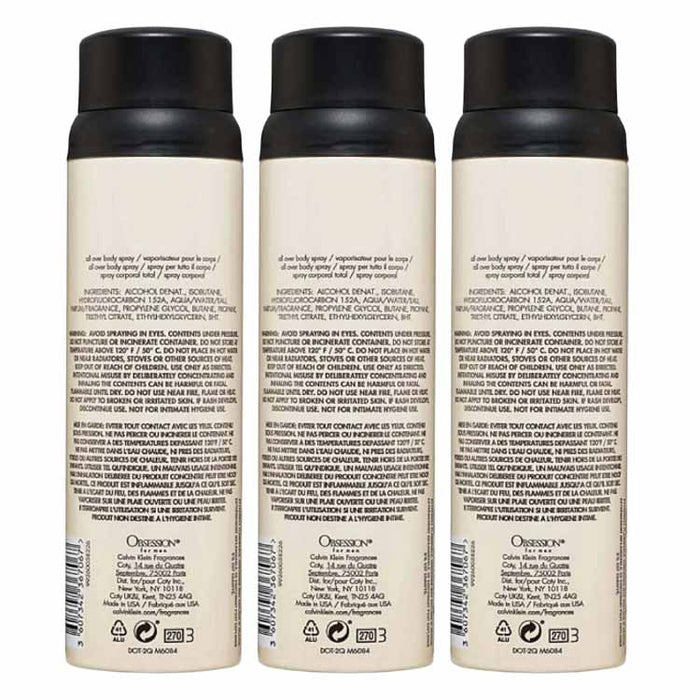 Calvin Klein Obsession for Men Body Spray - 5.4 fl Oz - 3 Pack