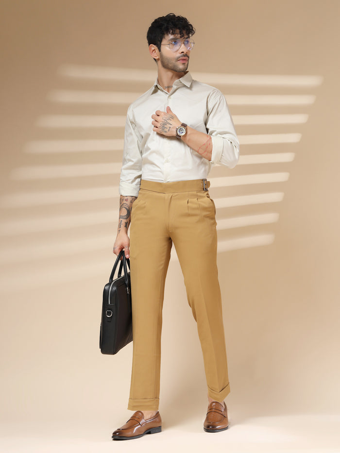Camel Classic Buckle Gurkha Pants by ITALIAN VEGA®