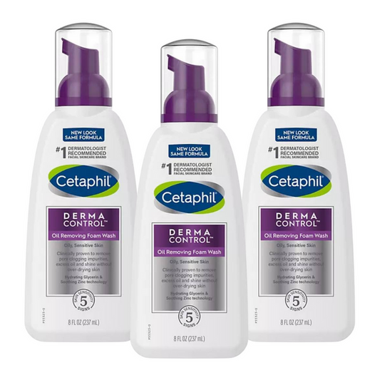Cetaphil - Pro DermaControl Oil Removing Foam Wash - 8 Oz - 3 Pack