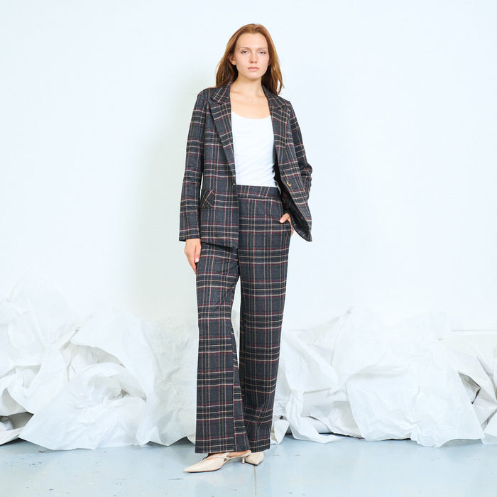 Checked tailored blazer with notched lapels wholesale