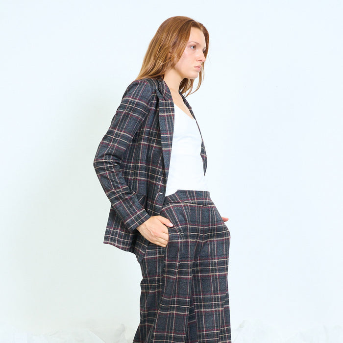 Checked tailored blazer with notched lapels wholesale