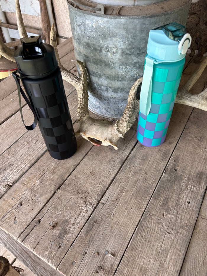 Checkered Water Bottle