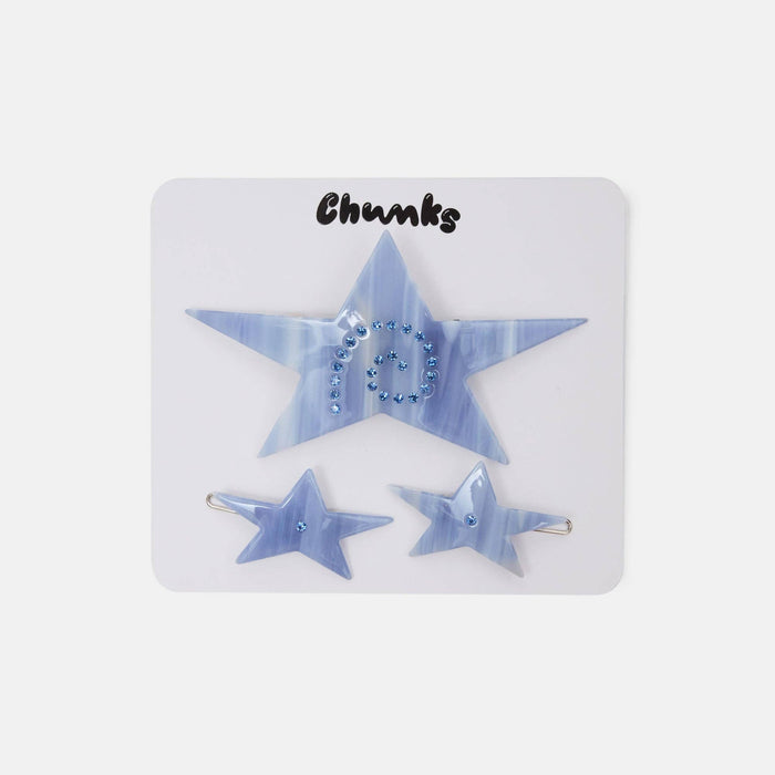 Chunks Hair Clip Pack in Stars