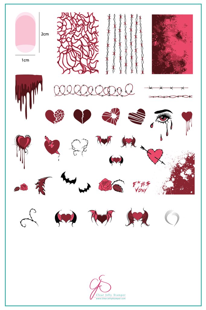 CJSV-14 Dark Heart | Clear Jelly Stamping Plate