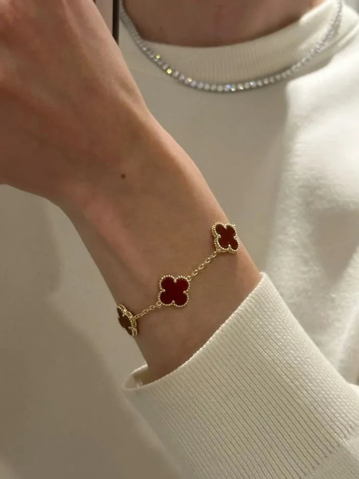 Clover red - Armband
