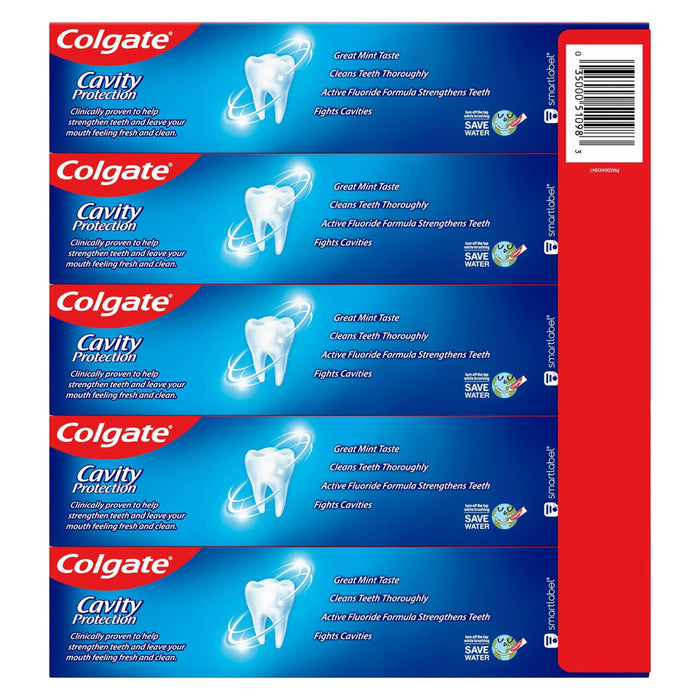 Colgate - Cavity Protection Toothpaste with Fluoride Regular 8 oz ae -  5 Value Pack -