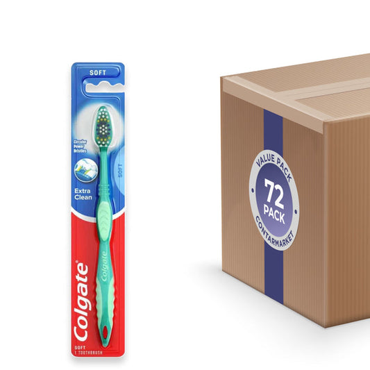 Colgate - Extra Clean Full Head Toothbrush, Variety Colors, Soft, 1 Ea - 72 Pack