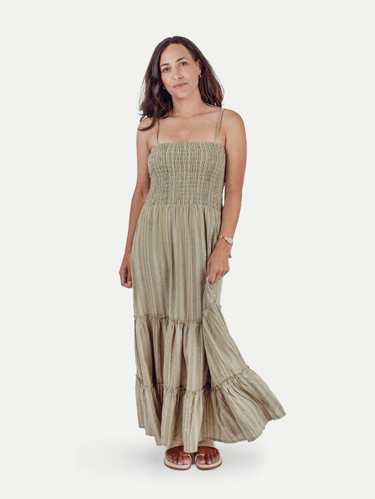 Cotton Tiered Maxi Dress | Sage-Image 1