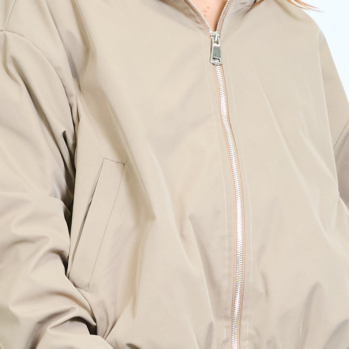 Cropped hooded jacket with elasticated trims wholesale