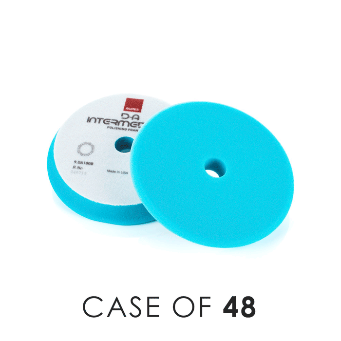 Rupes Da Intermediate pads 6 inch with the text "Case of 48" on a white background.