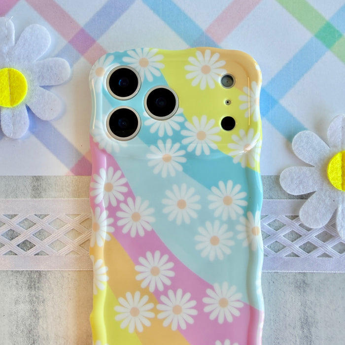 Daisy Dream Wavy Luxe MagSafe Case for iPhone â This premium pastel floral iPhone case is a dreamy tribute to retro-cool style.