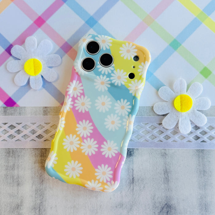 Daisy Dream Wavy Luxe MagSafe Case for iPhone â This premium pastel floral iPhone case is a dreamy tribute to retro-cool style.