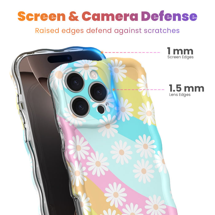 Daisy Dream Wavy Luxe MagSafe Case for iPhone â This premium pastel floral iPhone case is a dreamy tribute to retro-cool style.