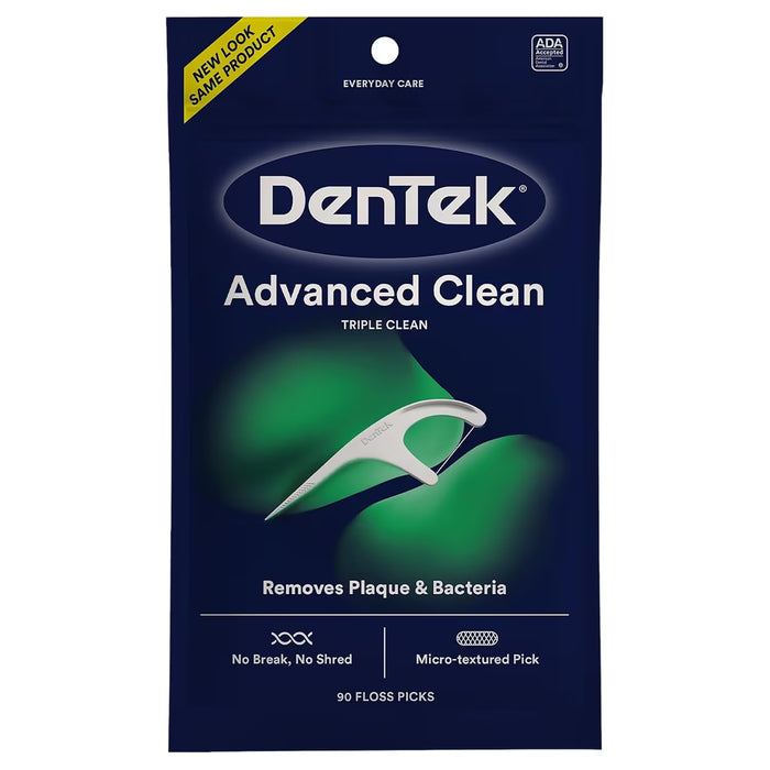 DenTek Triple Clean Mouthwash Blast Mint Floss Picks - 90 Ct - 72 Pack