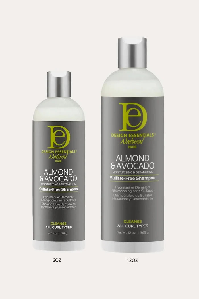 DESIGN ESSENTIALS ALMOND & AVOCADO MOISTURIZING & DETANGLING SHAMPOO DESIGN ESSENTIALS