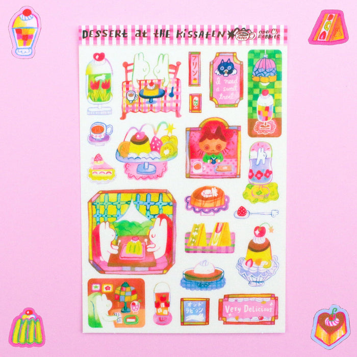 'Dessert at the Kissaten' A6 Sticker Sheet