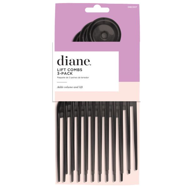 Diane Lifts Combs Black - 3Pcs / Pack # DBC007 - Palms Fashion Inc.