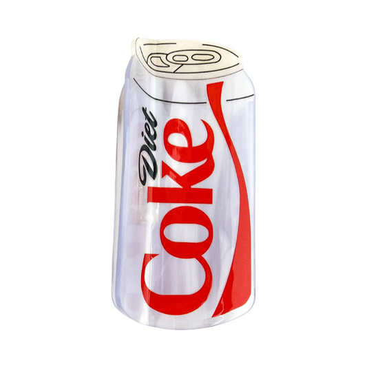 A novelty inflatable can-shaped pillow designed to look like a Diet Coke can, featuring the classic red script logo and white background on a plain white backdrop.