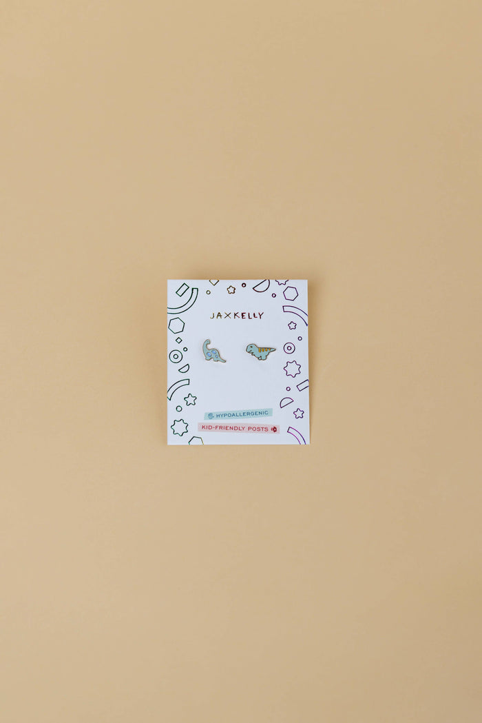 Dinosaur Enamel Flat Back Kids Earrings