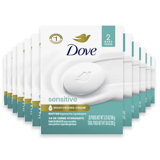Dove - Beauty Bar Soap Sensitive Skin  3.75 oz - 2 Ct - 24 Pack