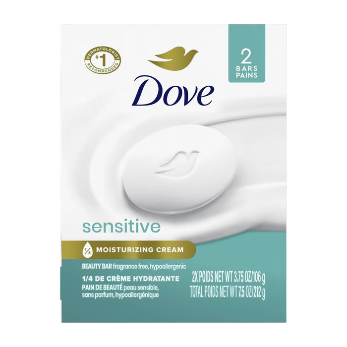 Dove - Beauty Bar Soap Sensitive Skin  3.75 oz - 2 Ct - 24 Pack