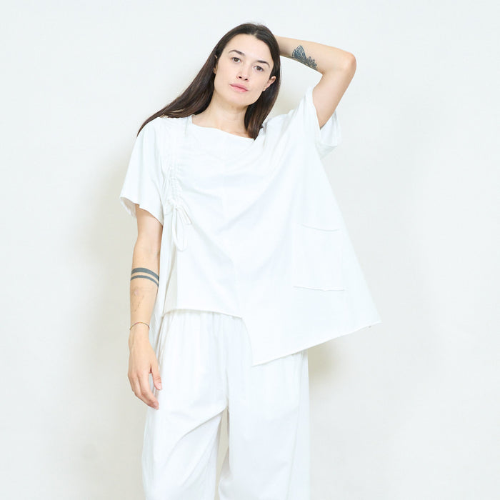 Drawstring draped pocket top wholesale