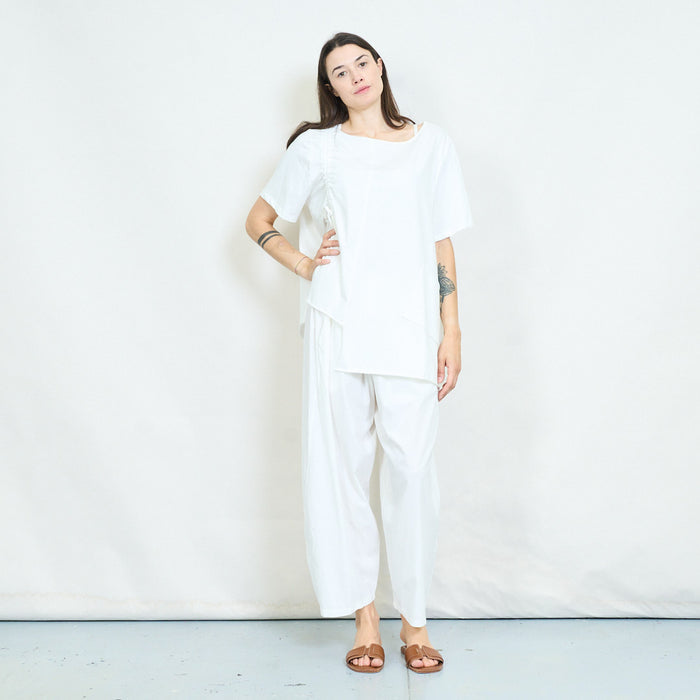 Drawstring draped pocket top wholesale