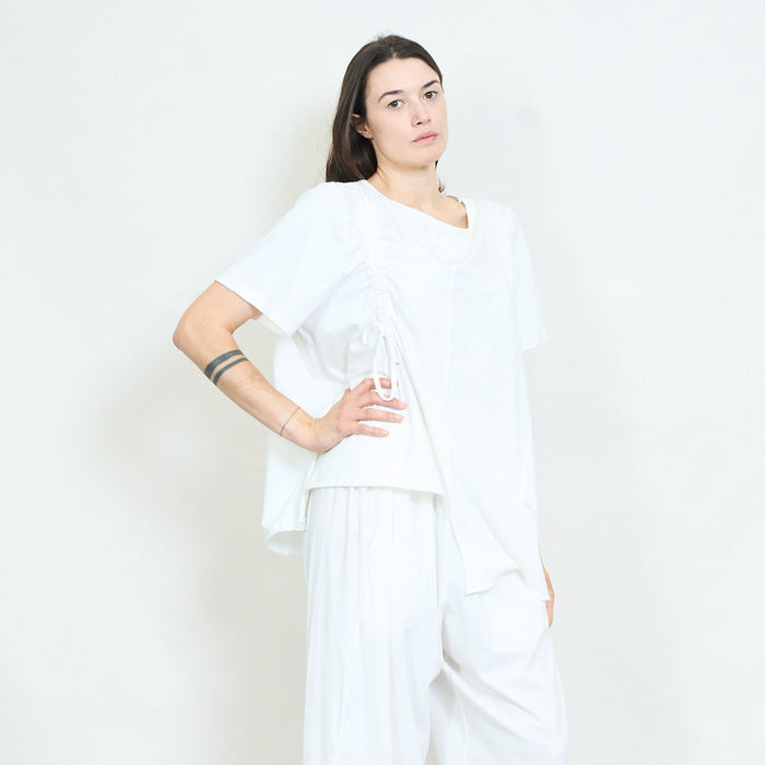 Drawstring draped pocket top wholesale