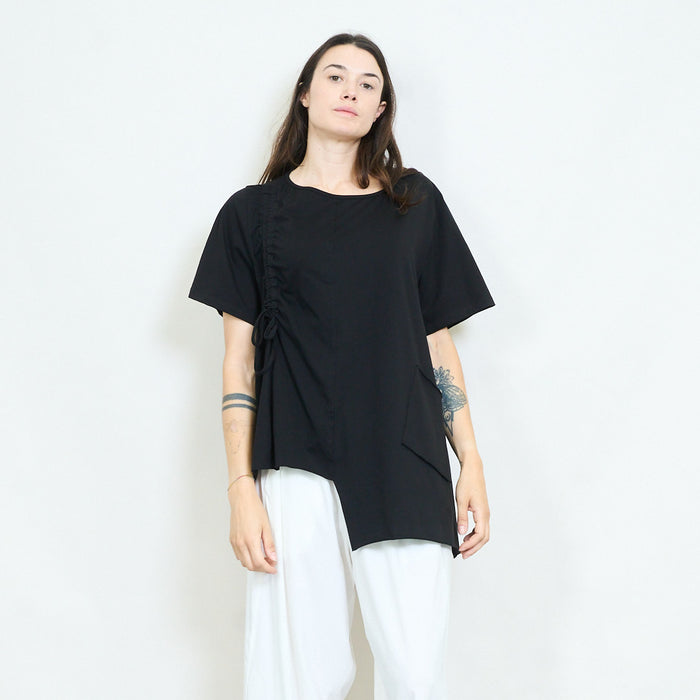 Drawstring draped pocket top wholesale