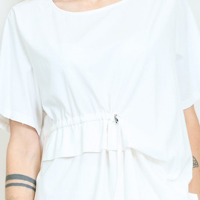 Drawstring gathered asymmetric tunic top wholesale