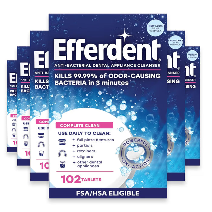 Efferdent Original Denture & Retainer Cleaner Tablets - 102 Ct - 6 Pack