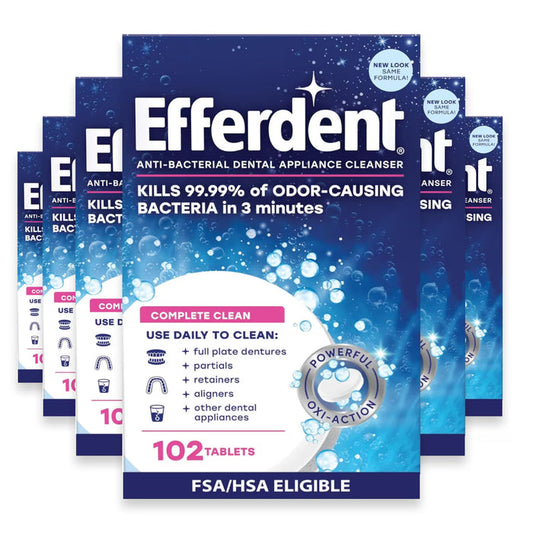 Efferdent Original Denture & Retainer Cleaner Tablets - 102 Ct - 6 Pack