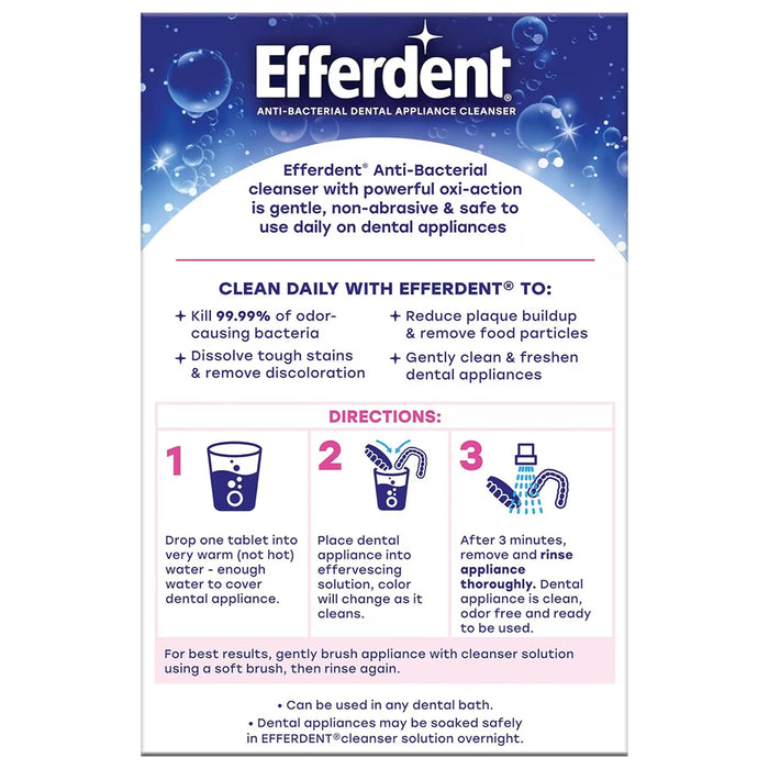 Efferdent Original Denture & Retainer Cleaner Tablets - 102 Ct - 6 Pack