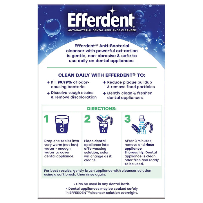 Efferdent Plus Mint Fresh Denture Cleaning Tablets Value Size - 126 Ct - 6 Pack