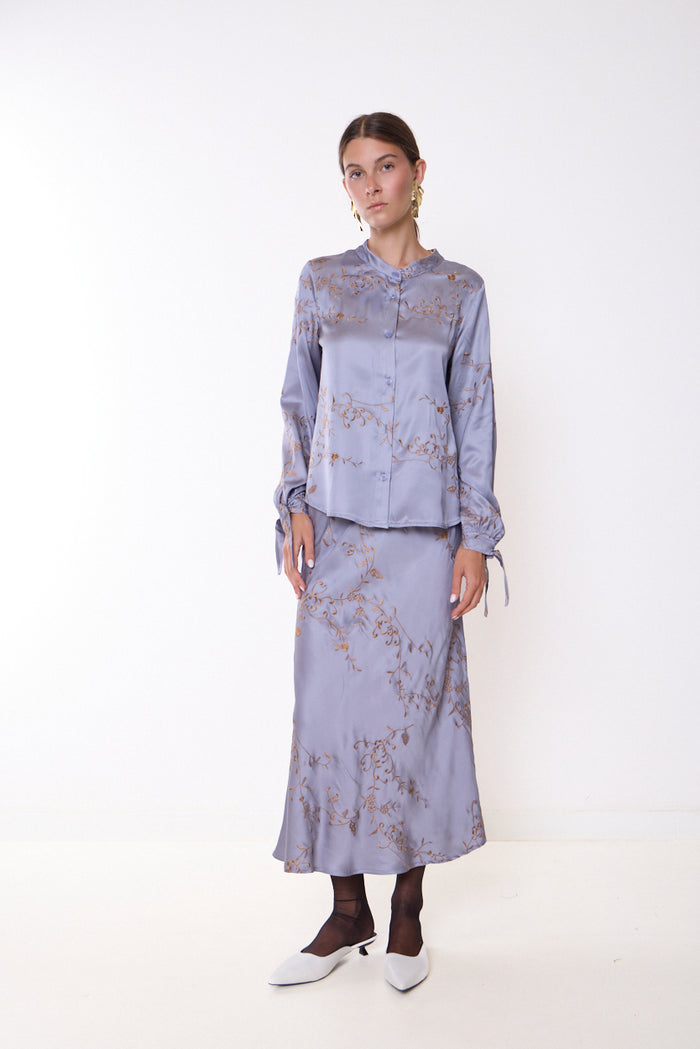 Embroidered floral long skirt wholesale