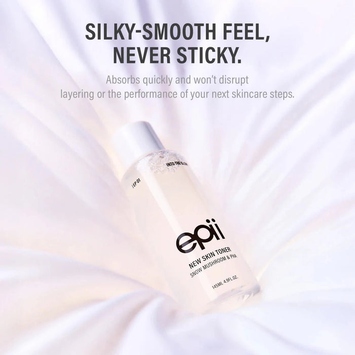 epii New Skin Toner Snow Mushroom & PHA 145ml تونر إيبي الجديد للبشرة بخلاصة فطر الثلج وحمض PHA - Princess Cosmetics Qatar