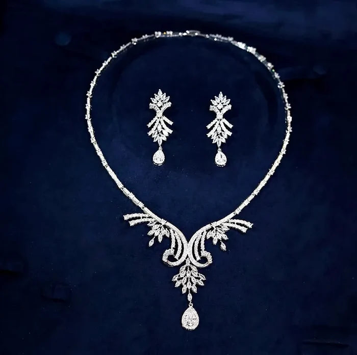 Wedding Jewelry - Luxury Silver Cubic Zirconia Bridal Jewelry Set