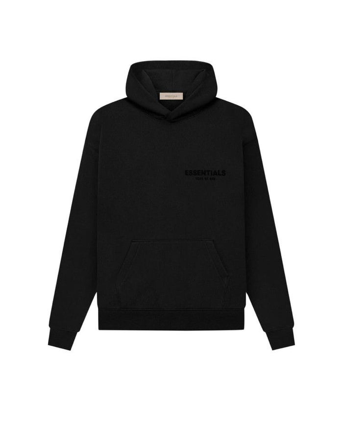 ESSENTIALS BLACK BASIC LOGO HOODIE (BRAND NEW)