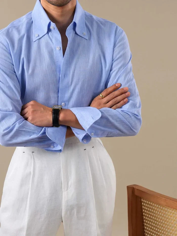 European Linen Button Down Shirt by Italian Vega - 006