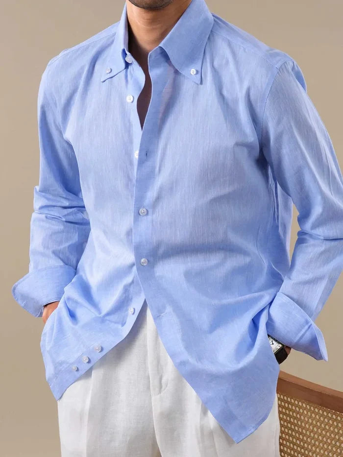 European Linen Button Down Shirt by Italian Vega - 006