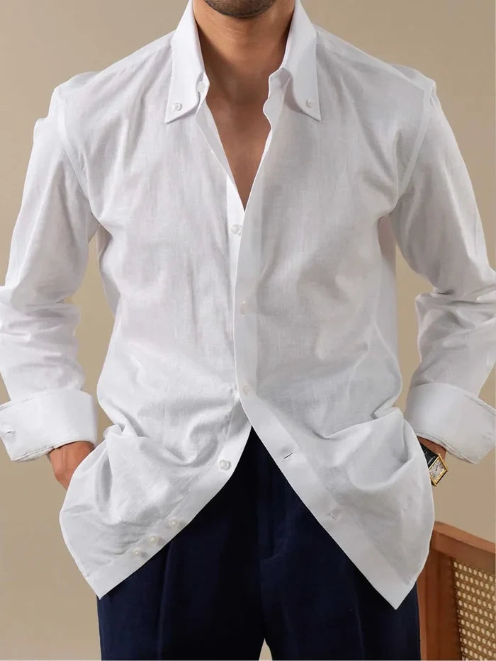 European Linen Button Down Shirt by Italian Vega - 006