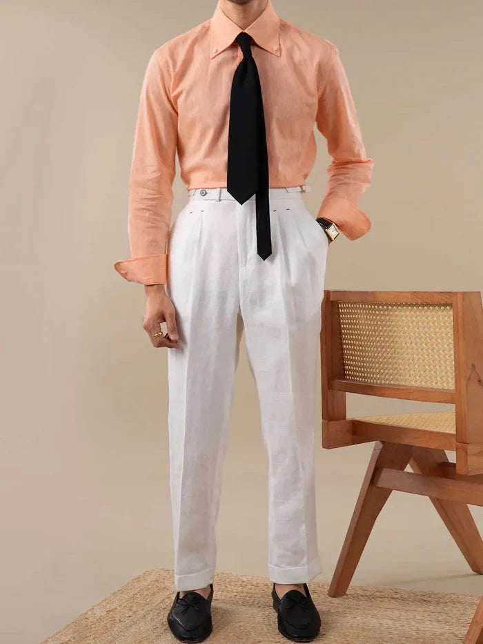 European Linen Button Down Shirt by Italian Vega - 006