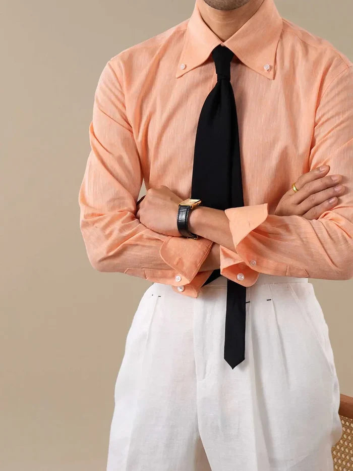 European Linen Button Down Shirt by Italian Vega - 006