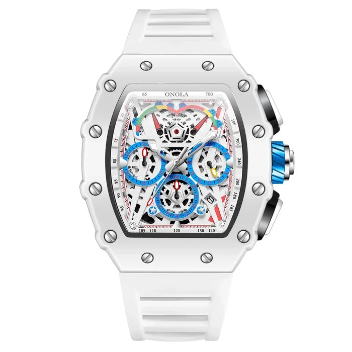 Fashion Casual Multifunctional Waterproof Silicone Tape Quartz Watch-0