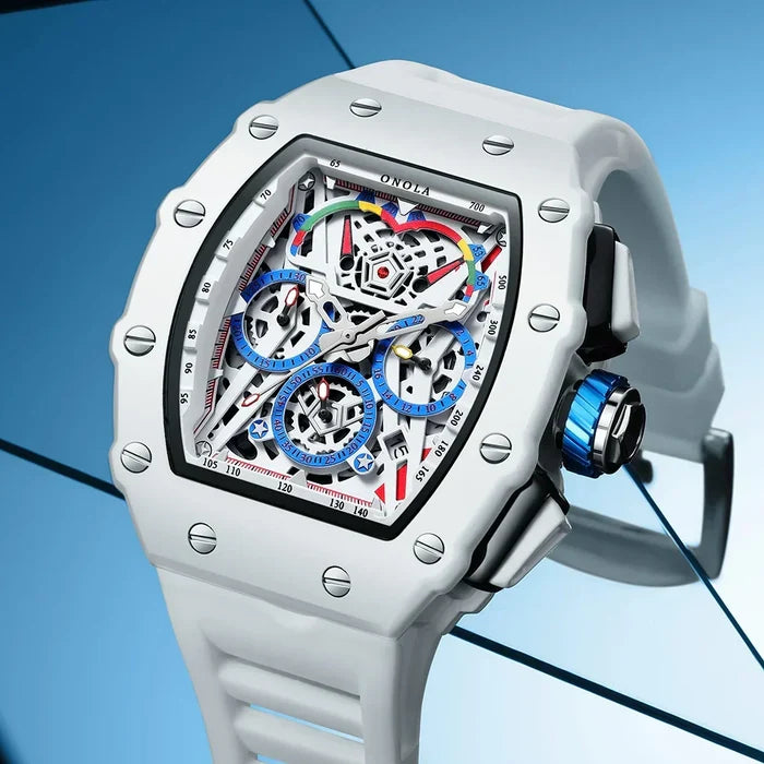 Fashion Casual Multifunctional Waterproof Silicone Tape Quartz Watch-2