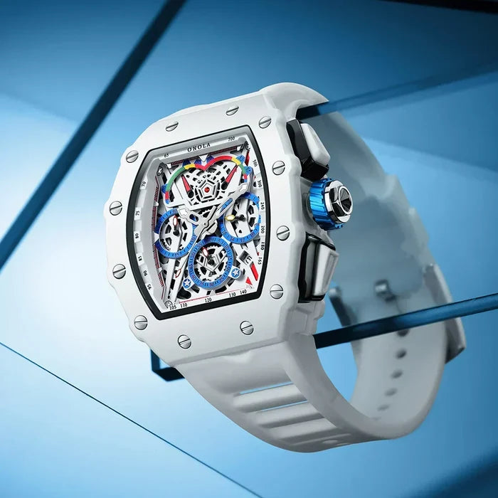 Fashion Casual Multifunctional Waterproof Silicone Tape Quartz Watch-3