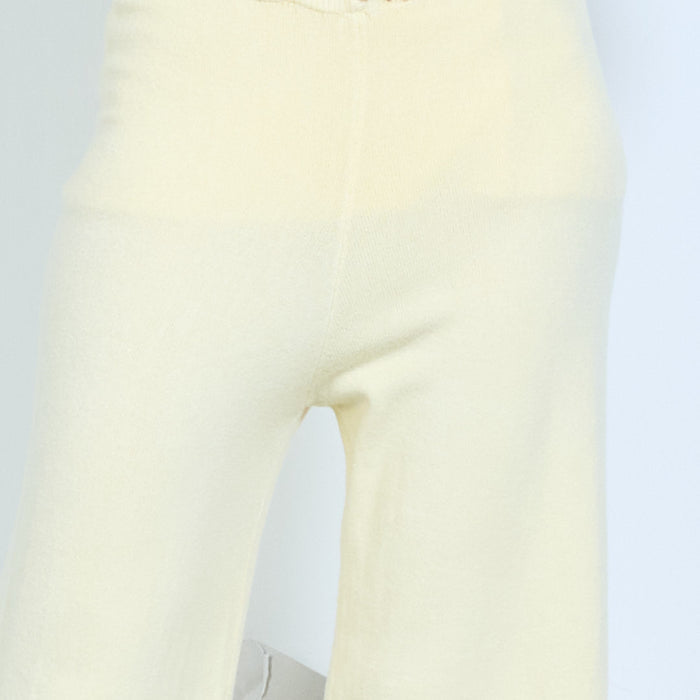 Fine-knit sweater and wide-leg trousers set wholesale